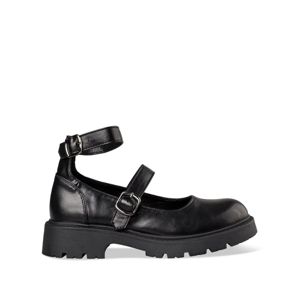 MISS ENVIE WOMEN BLACK CHUNKY BALLERINAS